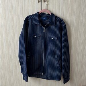 Eton Navy/ White Pinstripe Shirt Jacket
